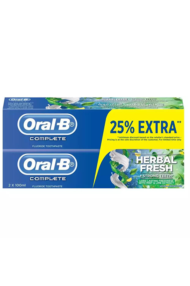 B Complete Fluoride Toothpaste, Herbal Fresh And Strong Teeth- 2X100gms