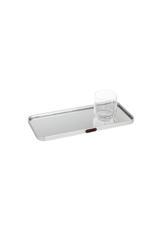 35cm rectangular steel serving tray with mirror - 4