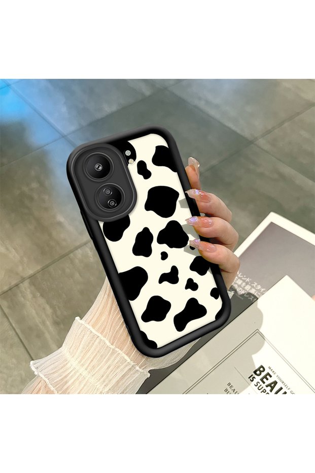 Xiaomi Redmi 13C Compatible Silicone Material Shockproof Simple Black Color Phone Case