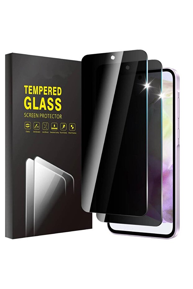 2 Pack Privacy Screen Protector for Samsung Galaxy A35 5G, 9H Hardness, Anti Spy Anti Peeping