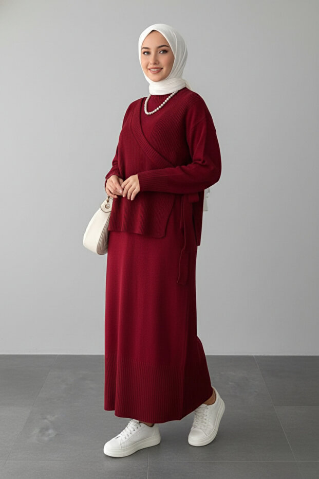 Oversize Ve Rahat Kışlık Triko Set - 1