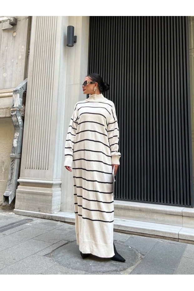 Women's Striped Long Knitwear Dress