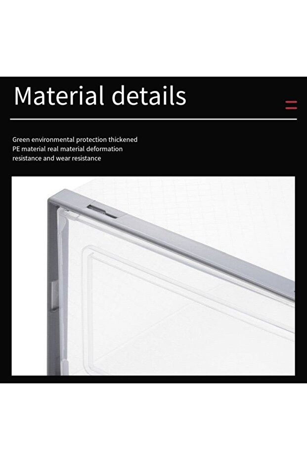 صندوق تخزين أحذية بلاستيكي شفاف قابل للتكديس مع غطاء، 12 قطعة - 3