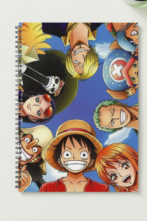 دفتر ملاحظات ONE PIECE A5 بغلاف معدني حلزوني من الورق المقوى غير المسطر