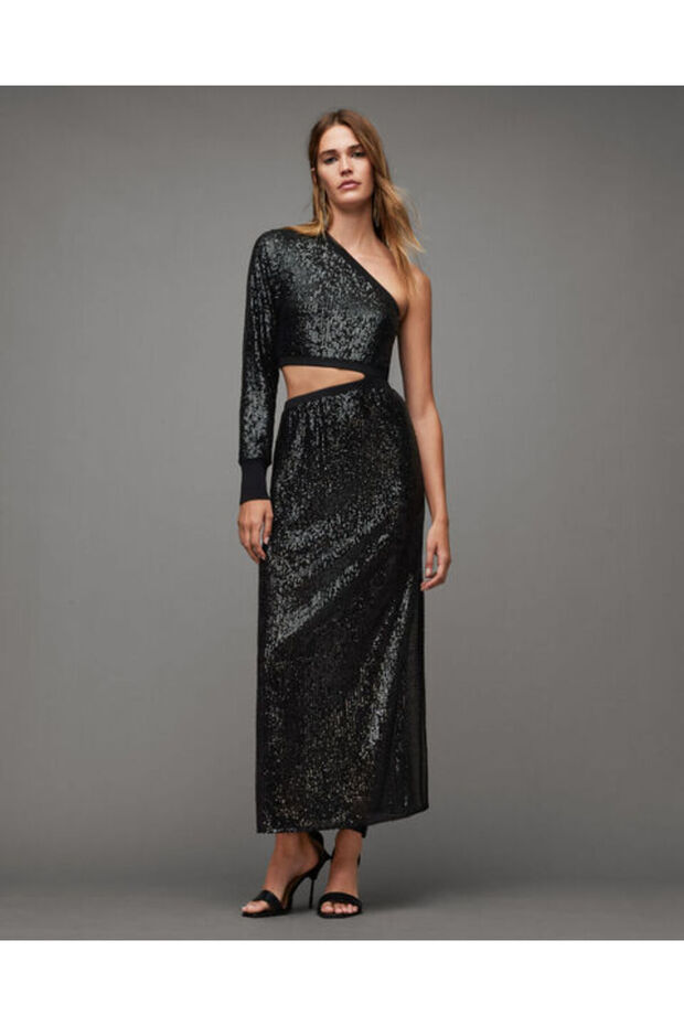 Pullu Parlak Si̇yah Elbi̇se - 1