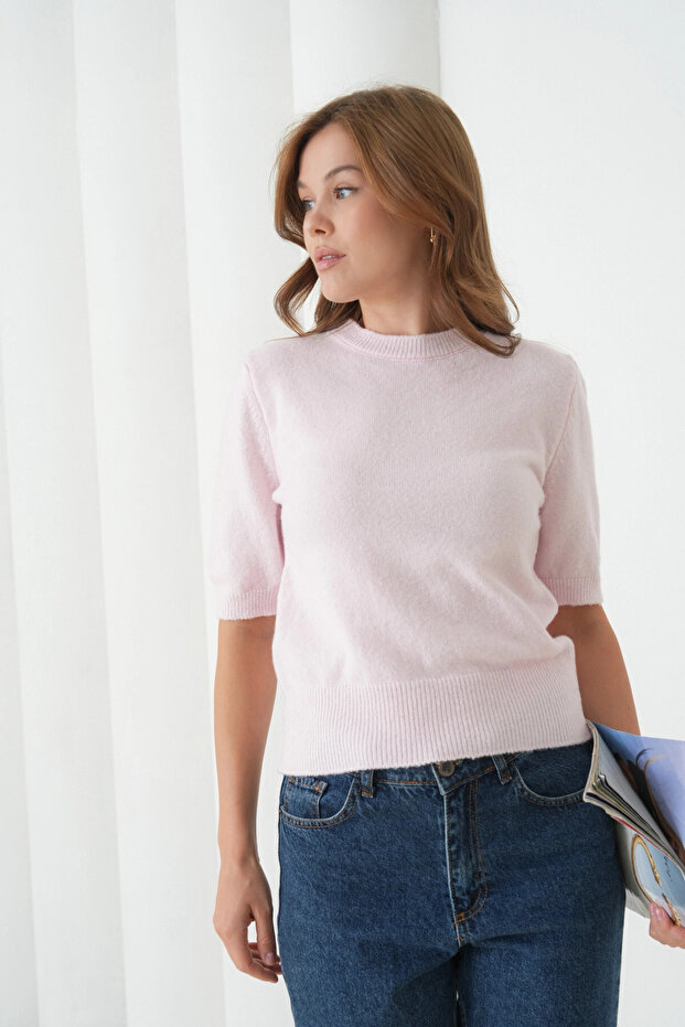 Women's Crew Neck Wool Blend Knitwear Sweater 8563Sw.Mng