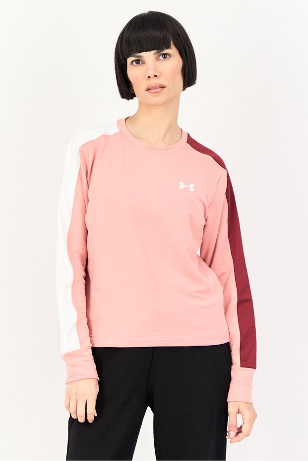 Women Loose Fit Long Sleeve Outdoor Sweatshirt, Pink