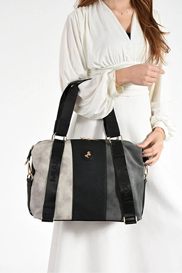 Miami Polo Clup Women's Large Size Suitcase Style Hand and Shoulder Bag