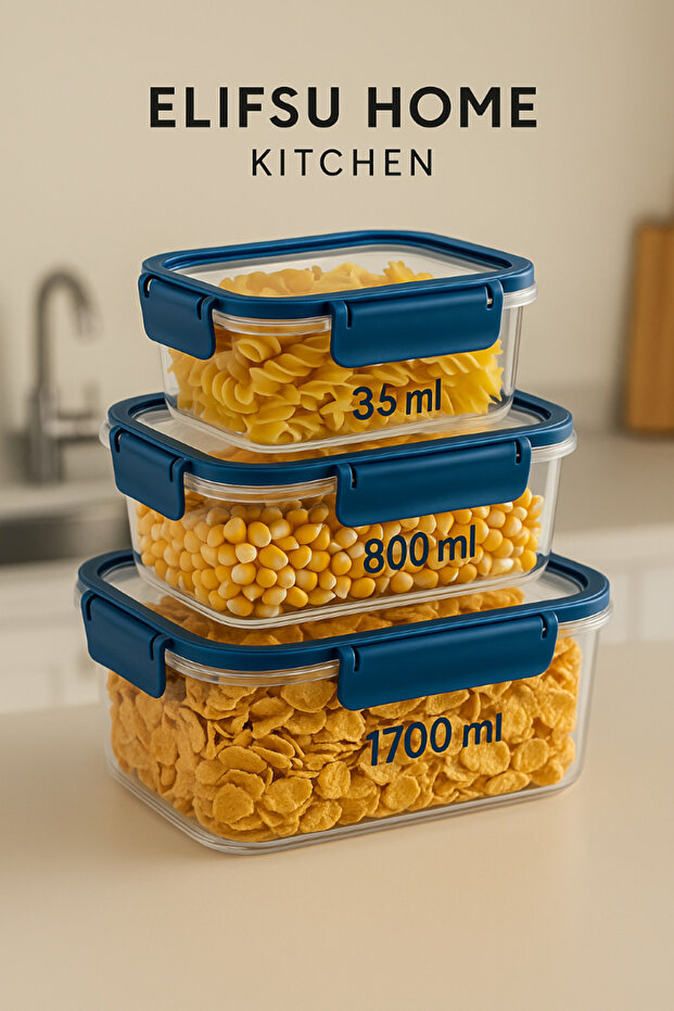 Rectangular Chef Box Set of 3 (375ml 800ml 1700 ml) - 1