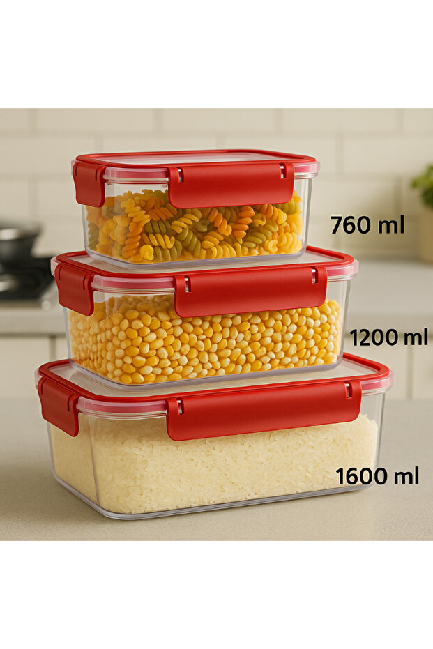 Rectangular Chef Box Set of 3 (375ml 800ml 1700 ml) - 1