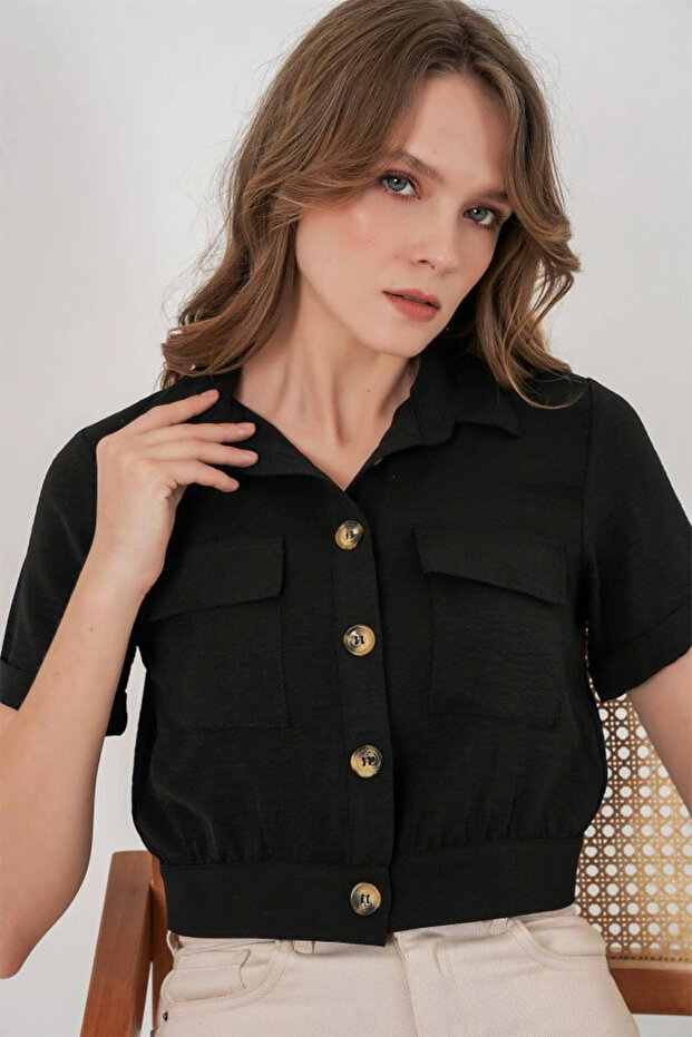 0663 Crop Jacket - Black - 4