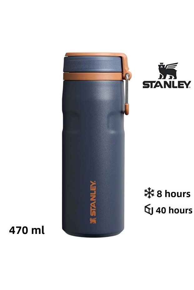 The Iceflow Twist Flip Thermos 0.47 Lt Thermos Mug Camping Flask Dark Blue