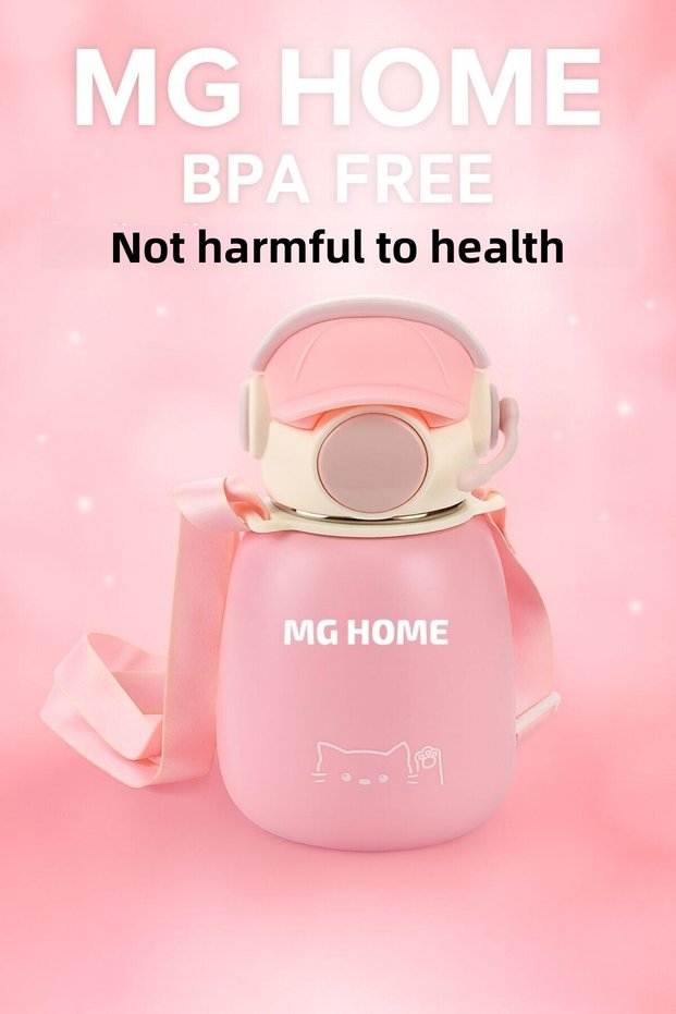 Dj Design Pink 💗 500 ml Stainless Steel 🎧 Termos Matara – 10×18 Children's Water Bottle Flask