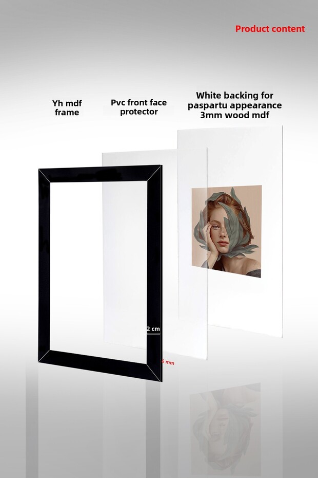 12 قطعة إطار 10x15 - إطار MDF - إطار مستطيل - إطار A6 مع PVC - 3