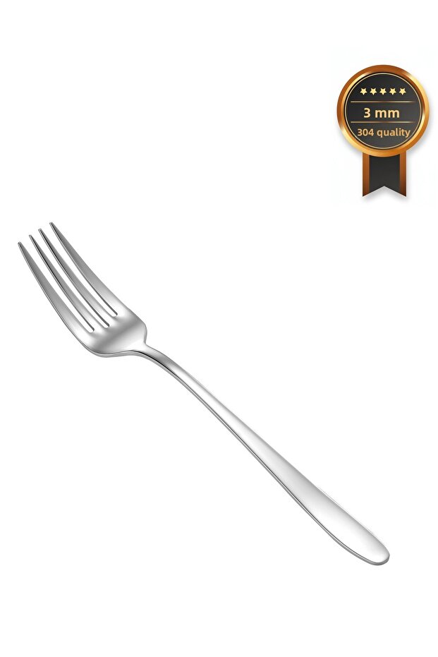 Miray Sade 12-Piece Daily Dinner Fork Set 304 Quality 18/10 Cr-Ni Stainless Steel 3mm Fork