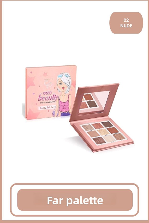 Miss Beauty Nude Addict Eyeshadow Palette Nine Shadow Palette 9X1.3 g