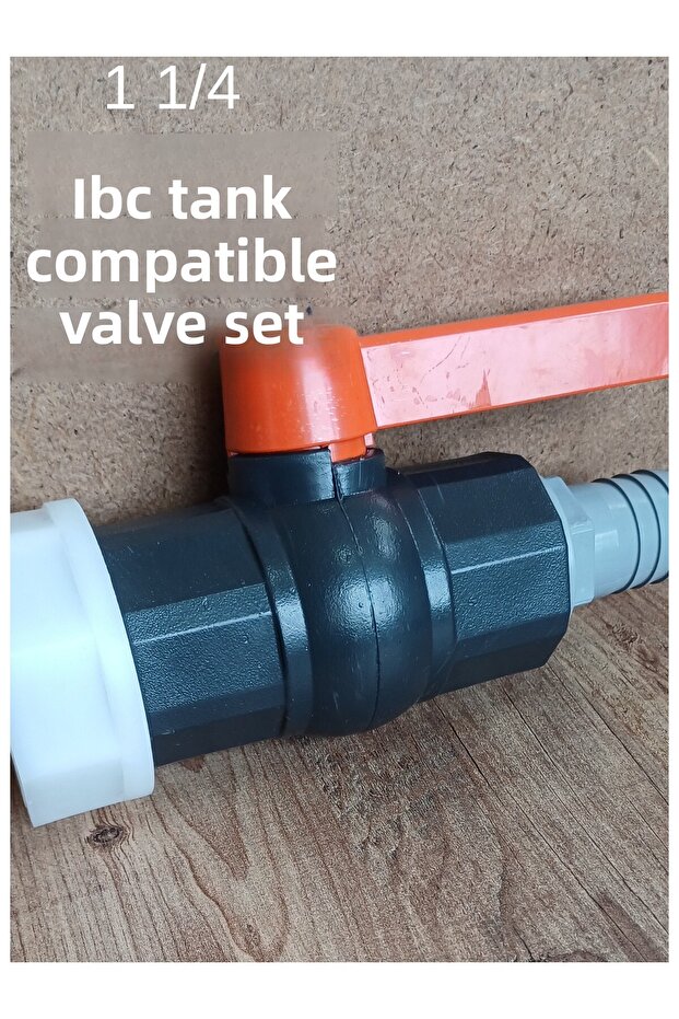 Ibc Tanka Compatible 1 1/4" Valve Hose Fitting Irrigation Set