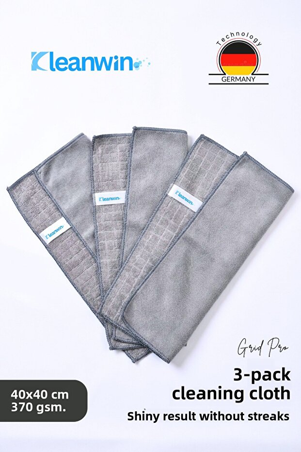 Gridpro 3-Pack Microfiber Kitchen Cloth 40X40 cm – Multi-Purpose Non-Marking Cleaning Cloth