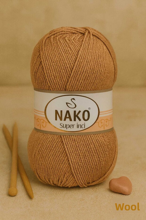 Super Pearl 25% Wool Hand Knitting Yarn 221 Caramel