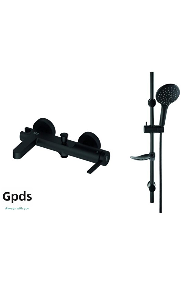 Gildo Black Bathroom Faucet and Black Sliding Shower Set Mbb165-S Dst57-S Mlb165-S