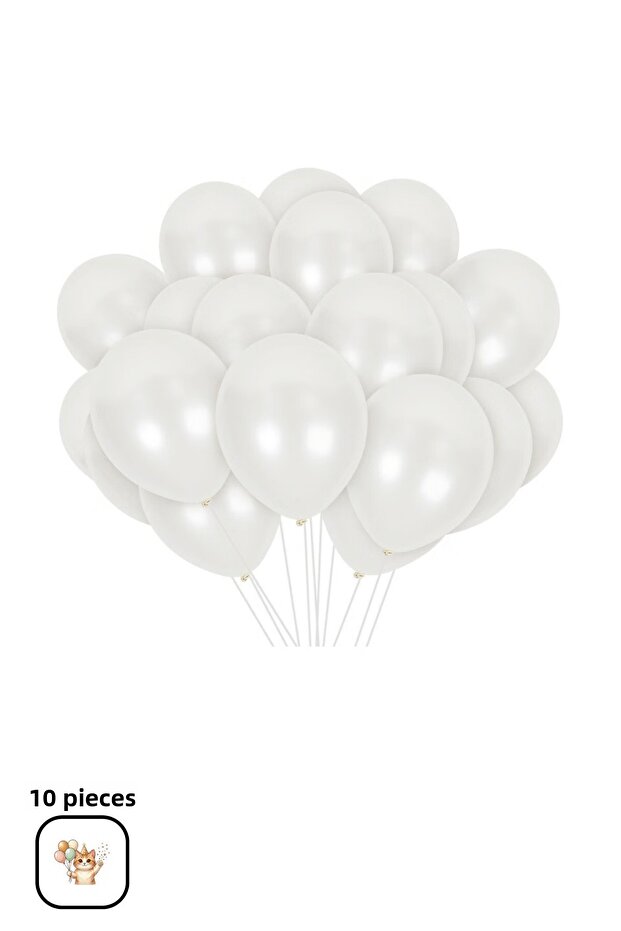 Metallic White Party Balloon Helium Compatible Organization Decoration
