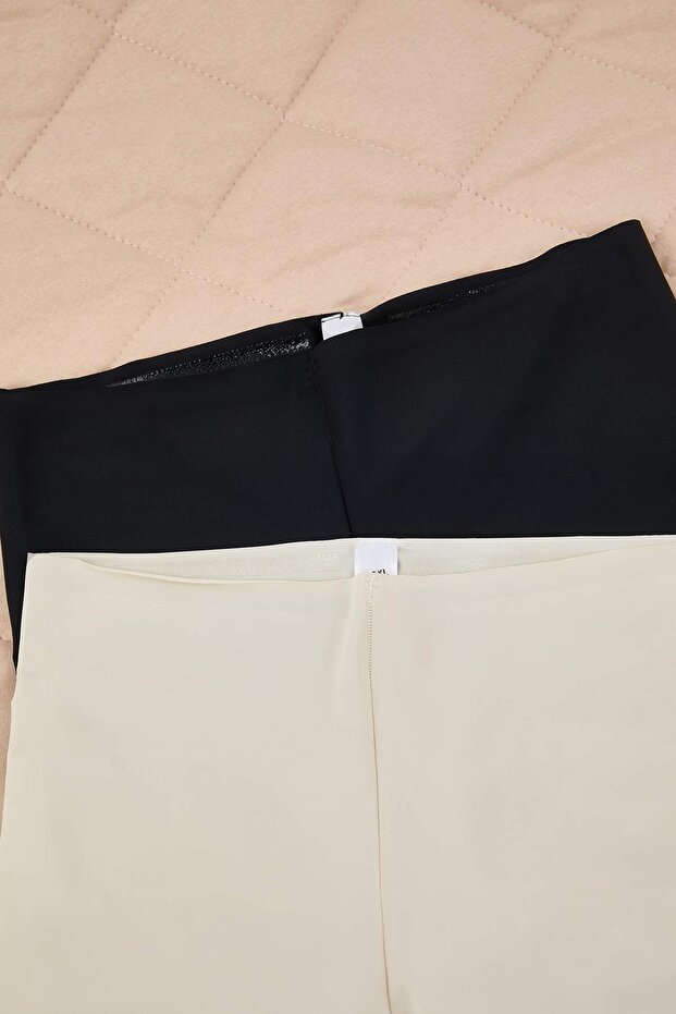 Siyah-Ten 2'li Micro Yüksek Bel İz Yapmaz Büyük Beden Boxer TBBAW26CM00012 - 6