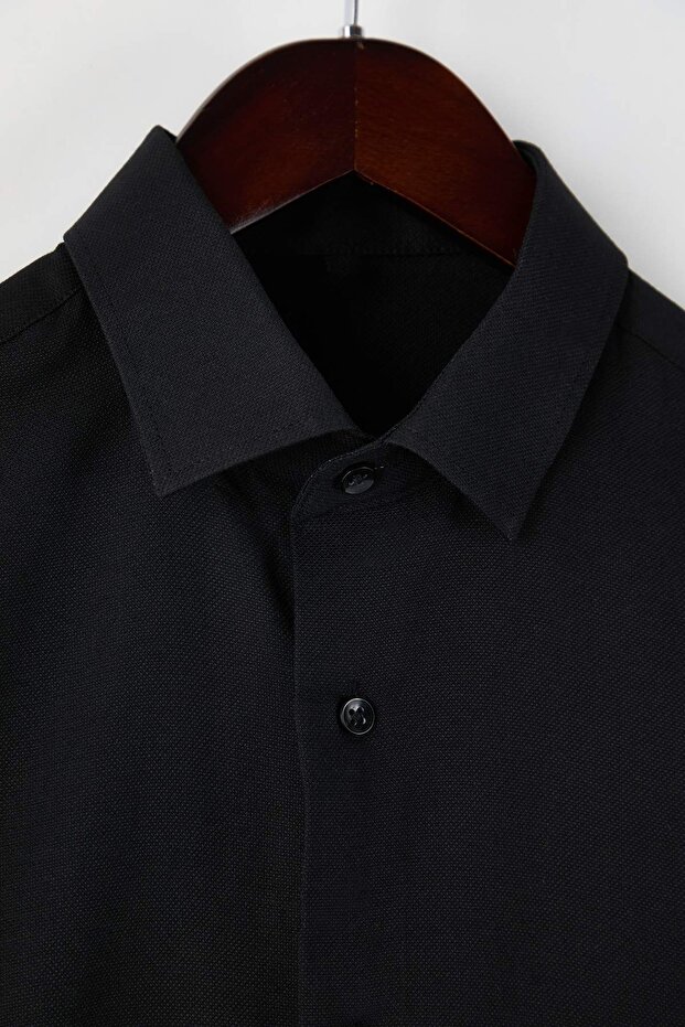 Siyah-Beyaz 2'li Takım Slim Fit Oxford Kolay Ütülenebilir Nefes Alan Erkek Gömlek TMNSS26GO00001 - 7