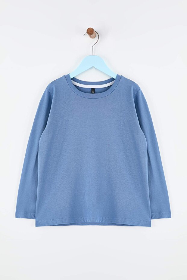 Indigo-Ekru-Mint 100% Pamuk 3'lü Animal Baskı Regular Örme Unisex Çocuk T-Shirt TKDAW26TS00009 - 7