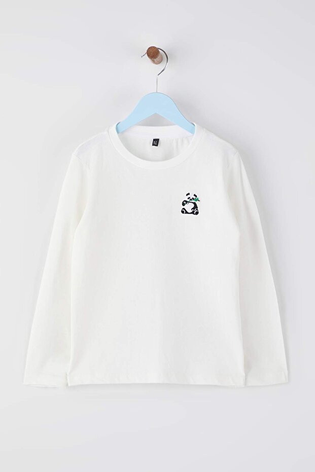 Indigo-Ekru-Mint 100% Pamuk 3'lü Animal Baskı Regular Örme Unisex Çocuk T-Shirt TKDAW26TS00009 - 5