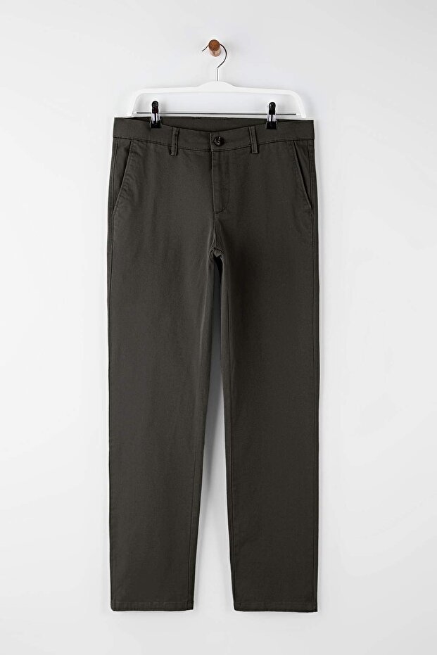 Haki Erkek Gabardin Dokulu Kumaş Pantolon TMNAW26PL00026 - 5