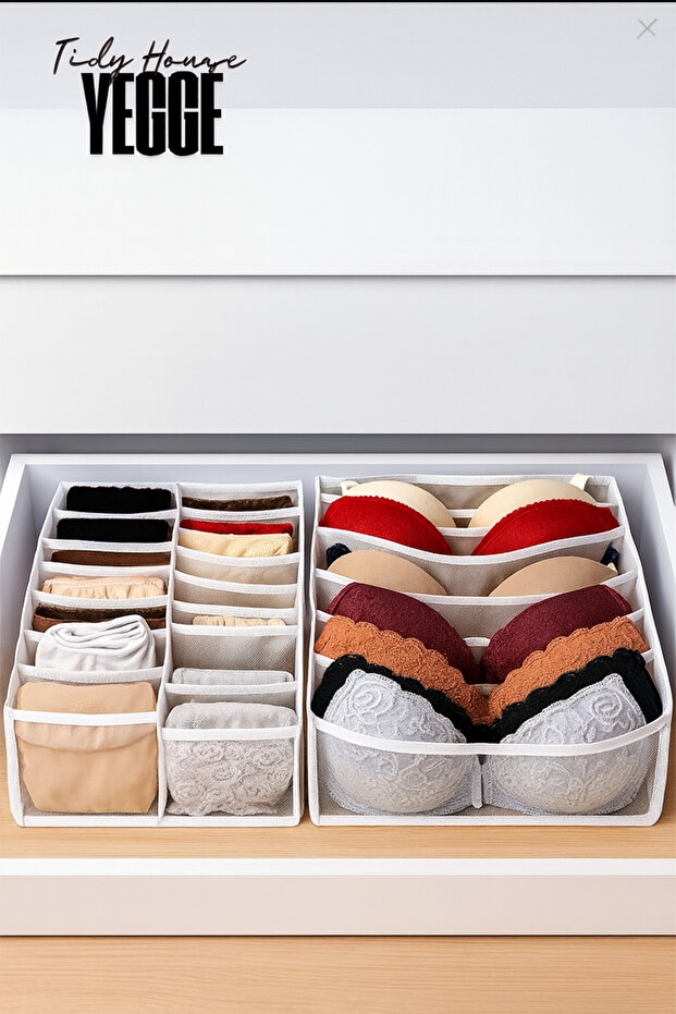 3-Piece Transparent Laundry Socks Bra Organizer Closet Organizer and Drawer Organizer High Quality