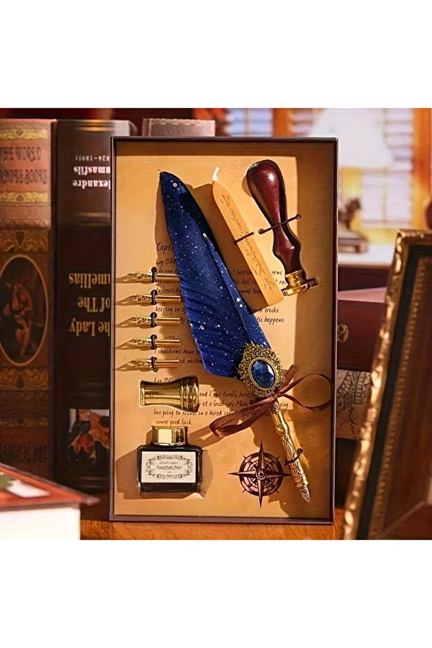 Divit Inkwell Set Ottoman Calligraphy Line Art Antique Style Handmade Nostalgic Writing Set with Ink