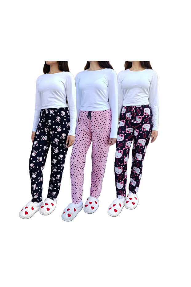 Suede Winter Soft Textured 3-Piece Women's Pajamas