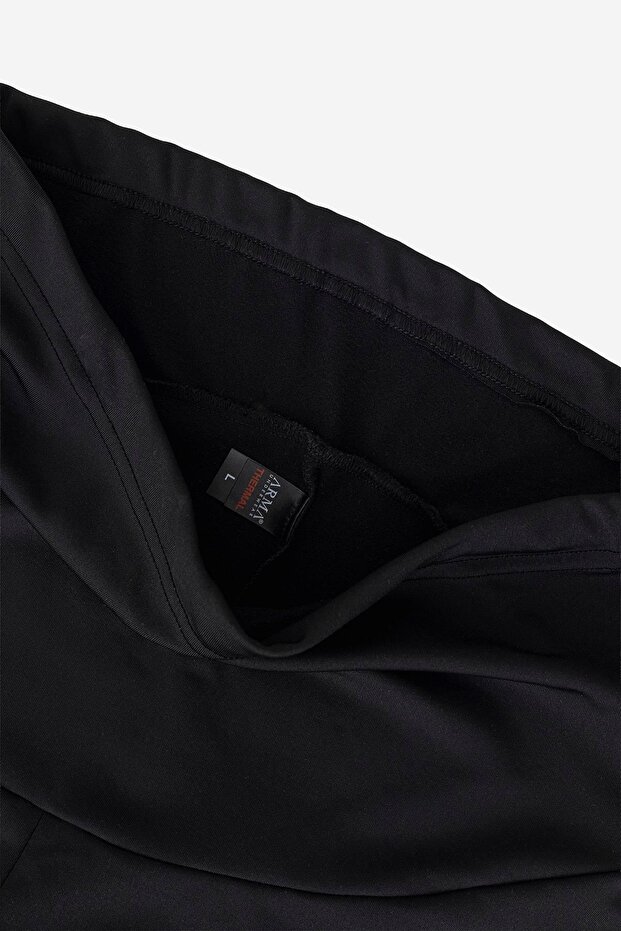 Termális, meleg, rugalmas, állítható derékrésszel ellátott téli kismama leggings, fekete - 6