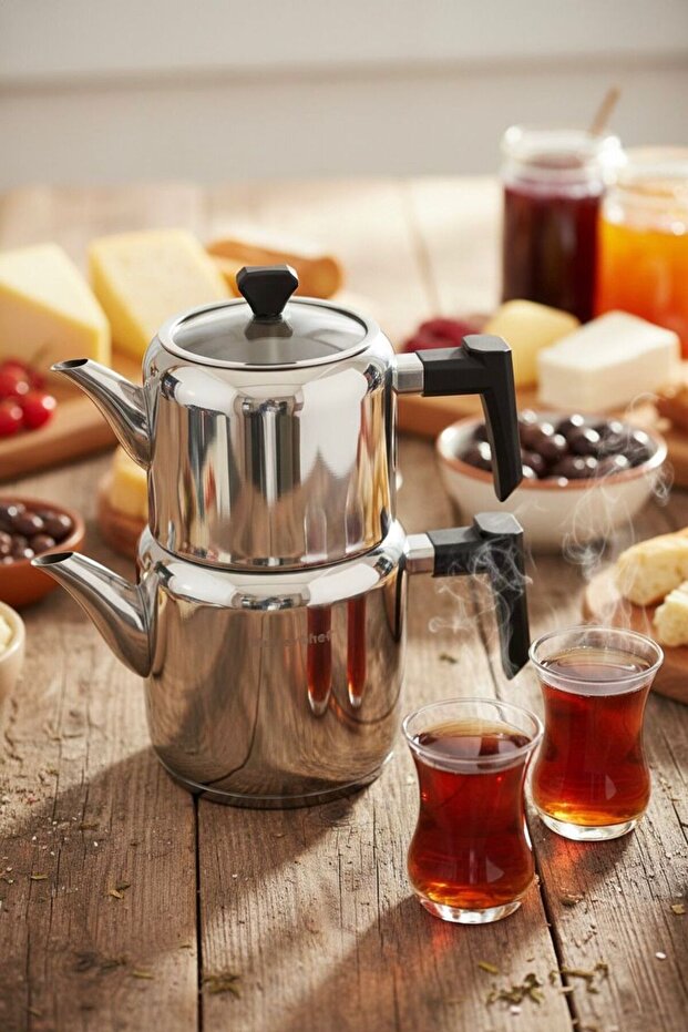 Master Chef Mimoza 4 Parça Orta Boy Çaydanlık - 1