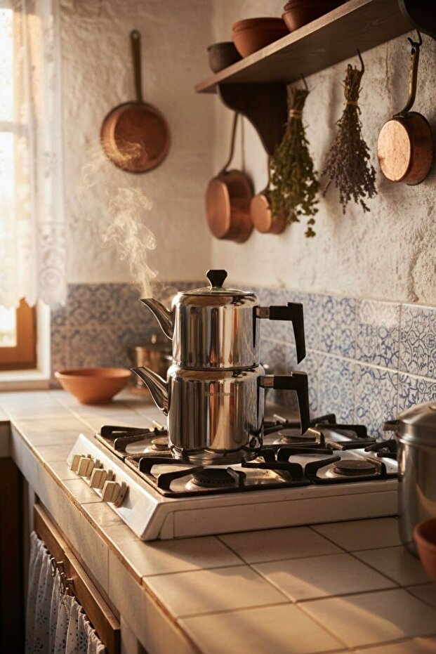 Master Chef Mimoza 4 Parça Orta Boy Çaydanlık - 4