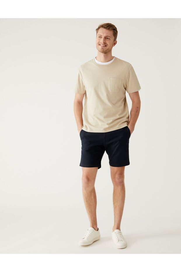 Regular Fit Chino Şort - 5