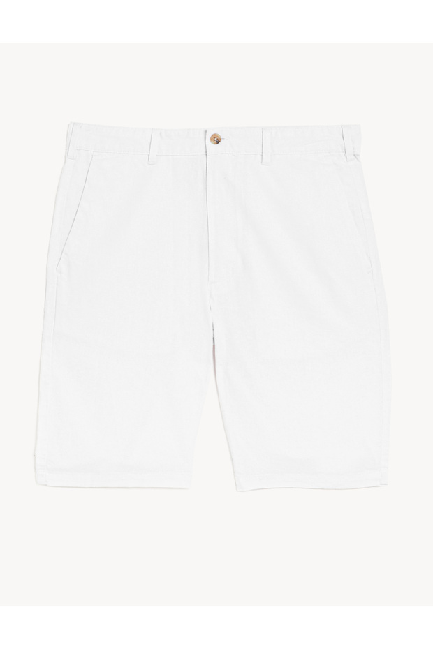 Regular Fit Keten Şort - 6