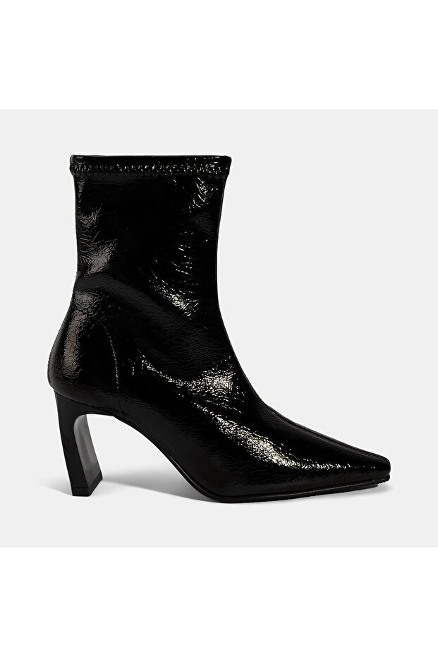 Kadın Siyah Kalın Topuklu Stretch Bot - 2