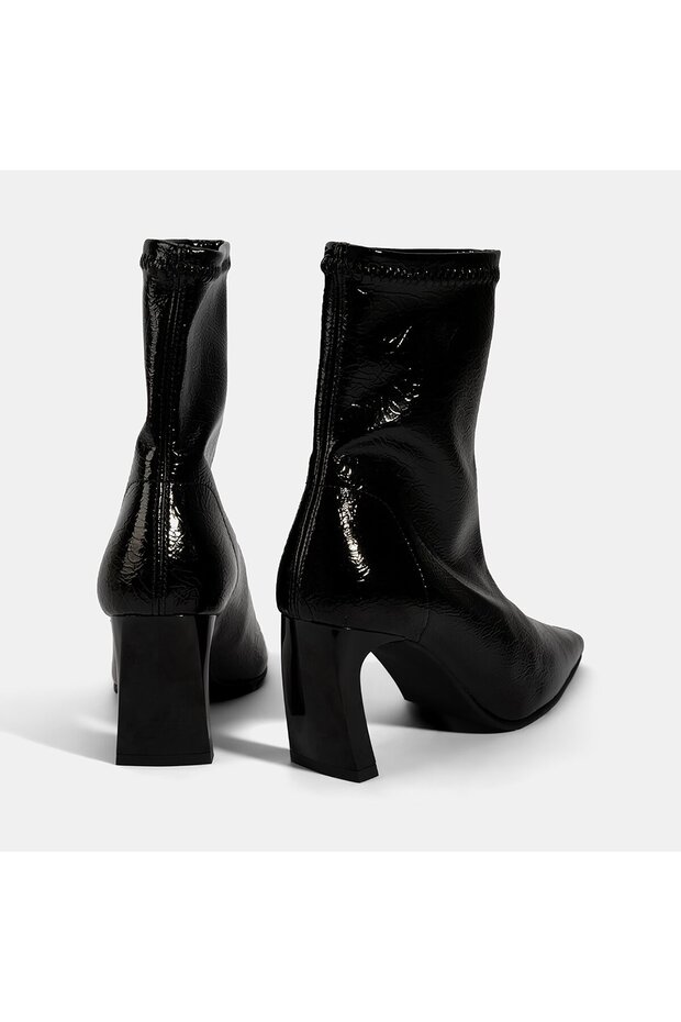 Kadın Siyah Kalın Topuklu Stretch Bot - 8