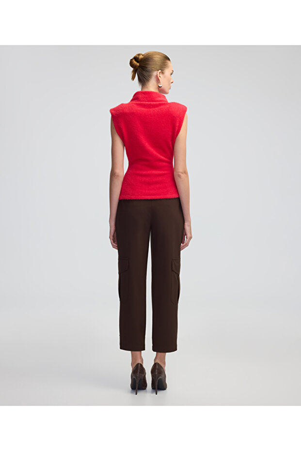 Dik yaka pelüş triko - 6