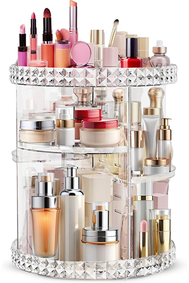 Rotating Makeup Organizer, Adjustable Layers Spinning Skincare Organizer (Style 5)