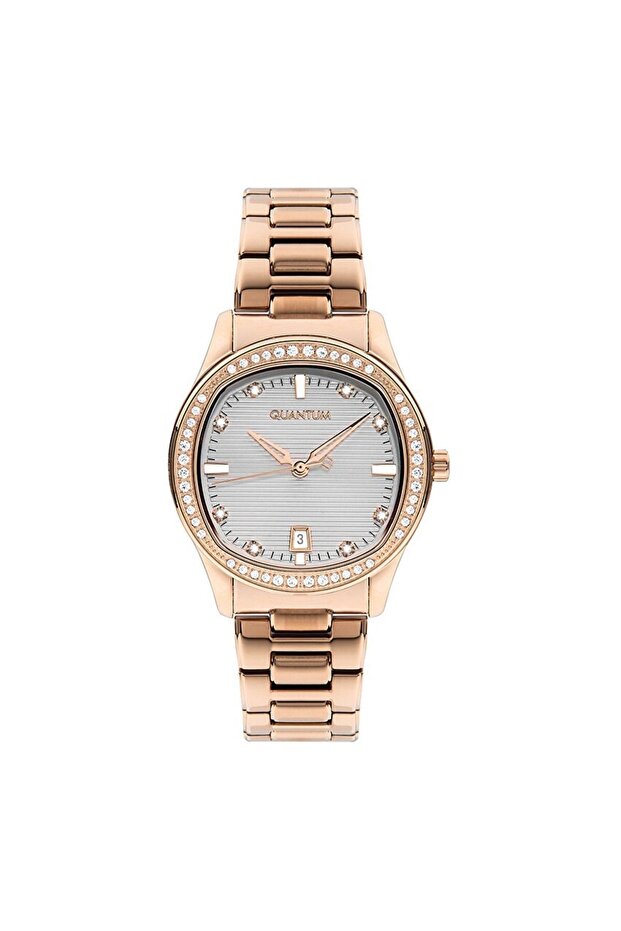 Women's Wristwatch with Stones, Checkered Gold Color Bracelet, Gift