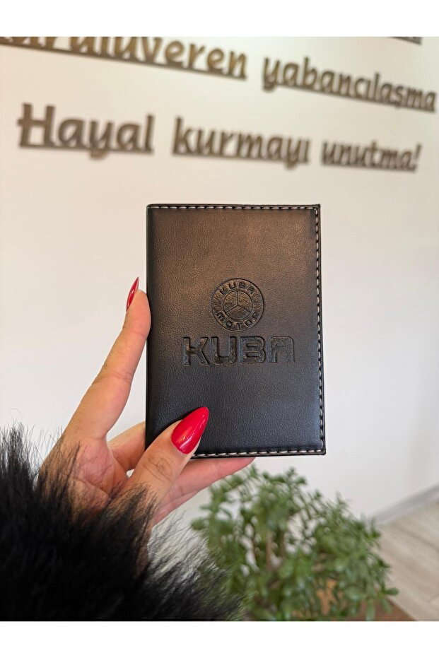 حافظة ترخيص السيارات من الجلد المخيط من EFE LEATHER Cuba Motors، حافظة ترخيص السيارة، حامي ترخيص السيارة