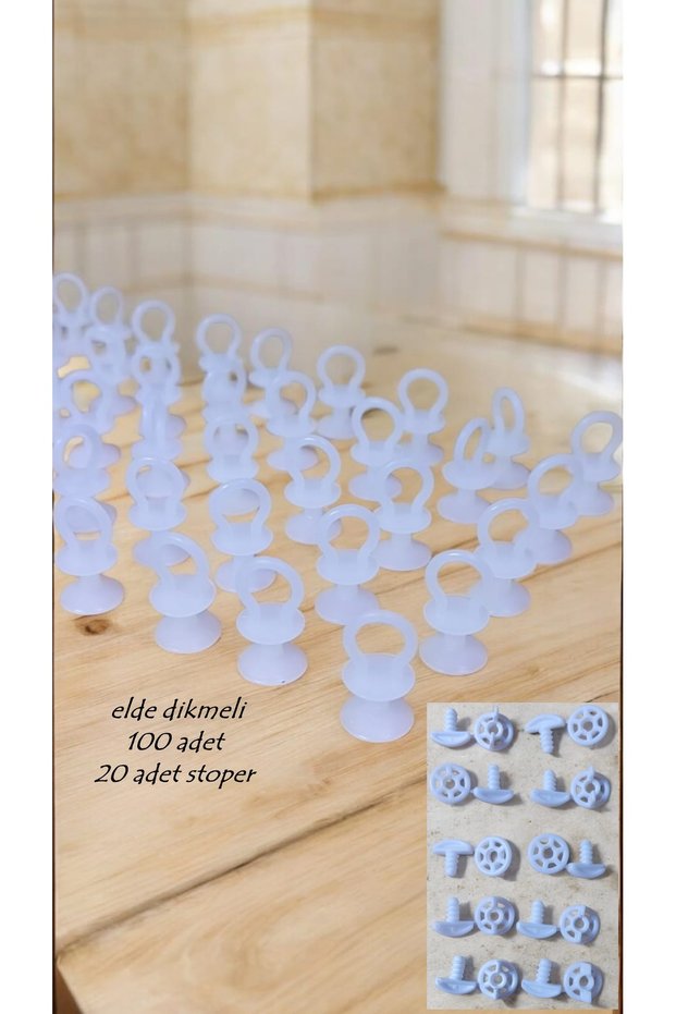 Hand Sewn Curtain Buttons 100 Pieces and Screw Roulette 20 Pieces