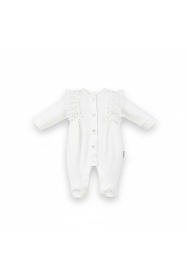 Baby Buttoned Combed Cotton Footed Romper