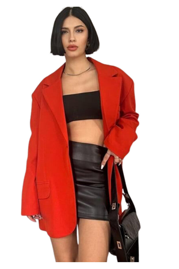 Oversized Jacket - Red - 1