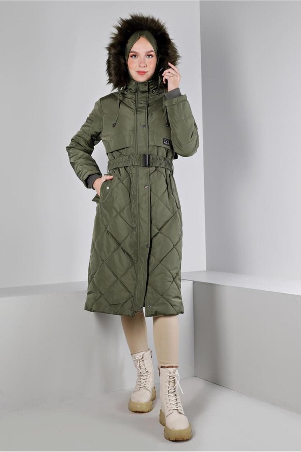 Fur Hooded Puffer Coat 90323