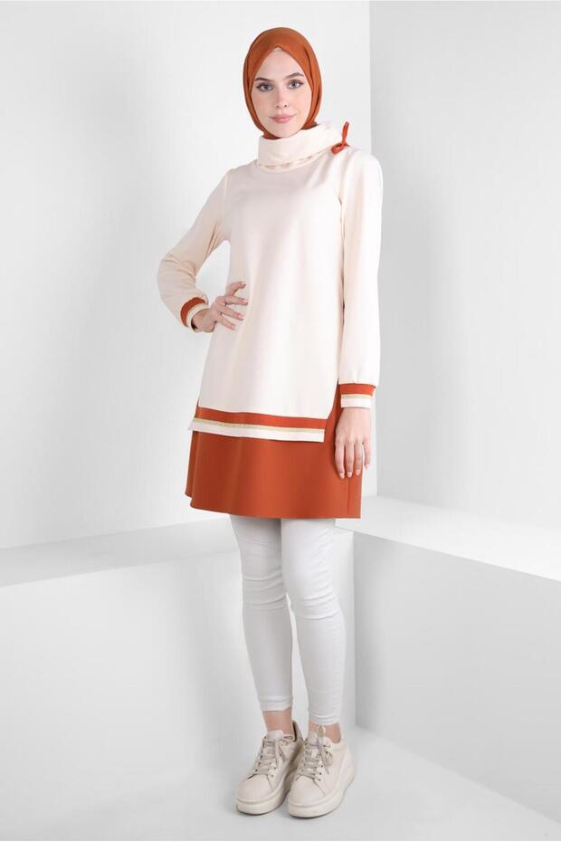 GARNİLİ ÖRME TUNİK 44235 - 1