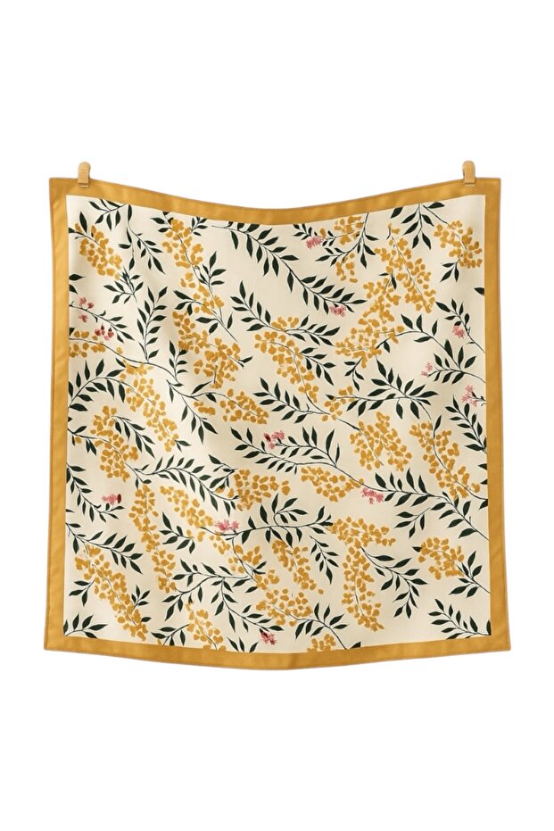 Fular Çiçek Desenli Bandana Fular - 1